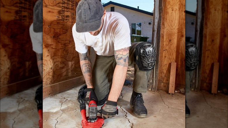 person using ranger knee pads