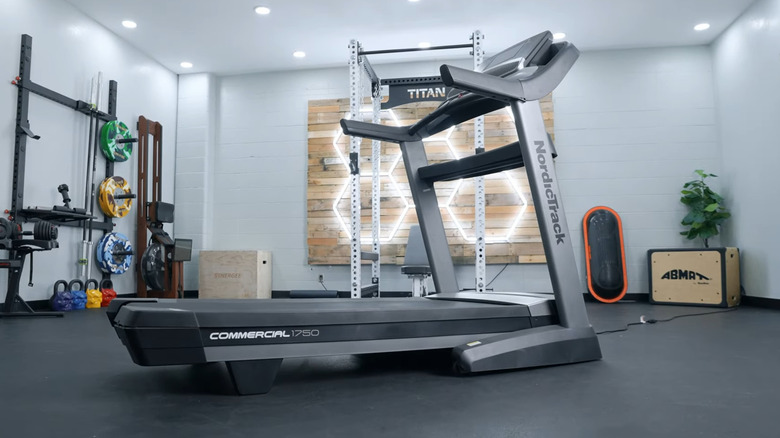 NordicTrack Commercial 1750 treadmill sitting in home gym