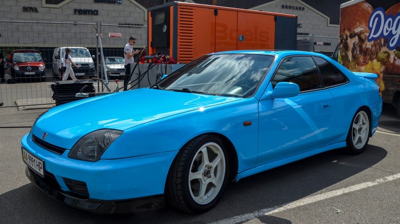 A blue 1997 Honda Prelude