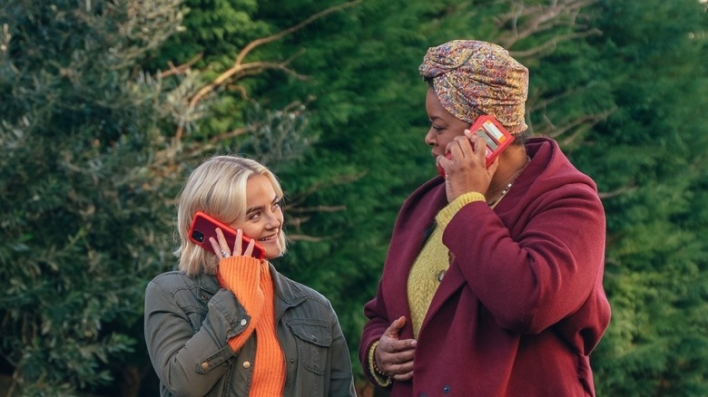 Ruby and her mom use cell phones