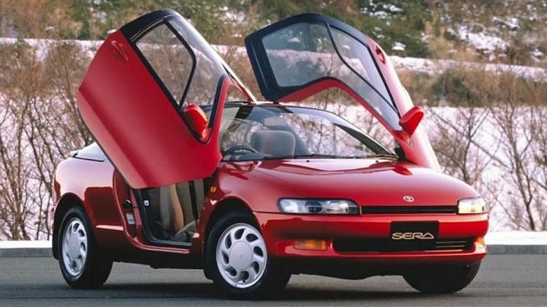 Toyota Sera with gull wings open