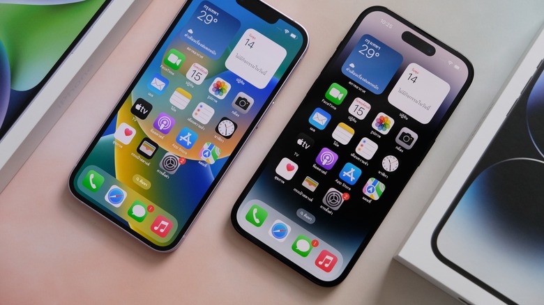 Two iPhones side by side.