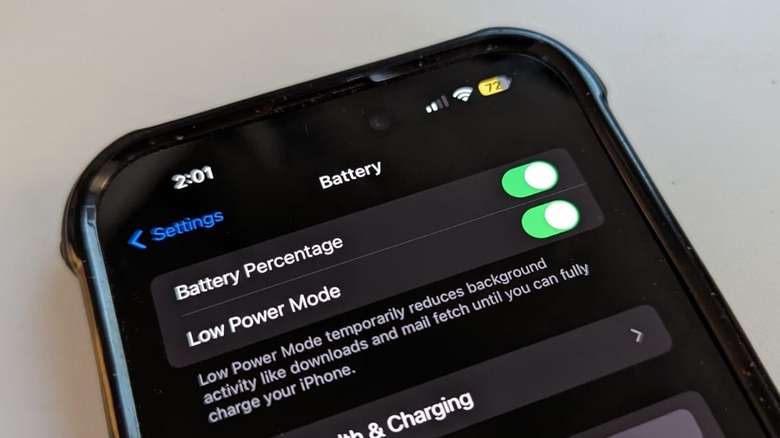 iphone low power mode page