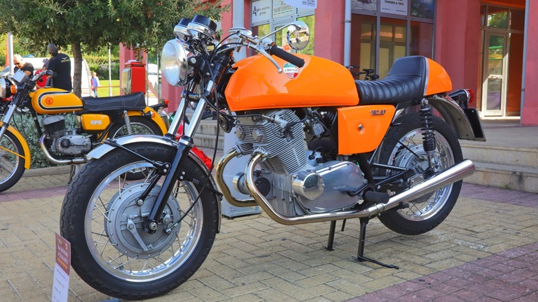 Classic Laverda 750SF in color orange