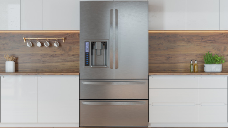 stainless steel french door fridge