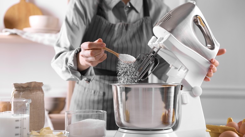 stand mixer and ingredients on counter