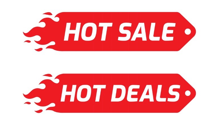 Two images of sales banners