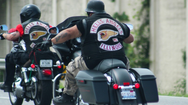 Hells Angels on Harley-Davidson motorcycles