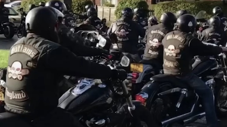 Outlaws MC members on motorcycles