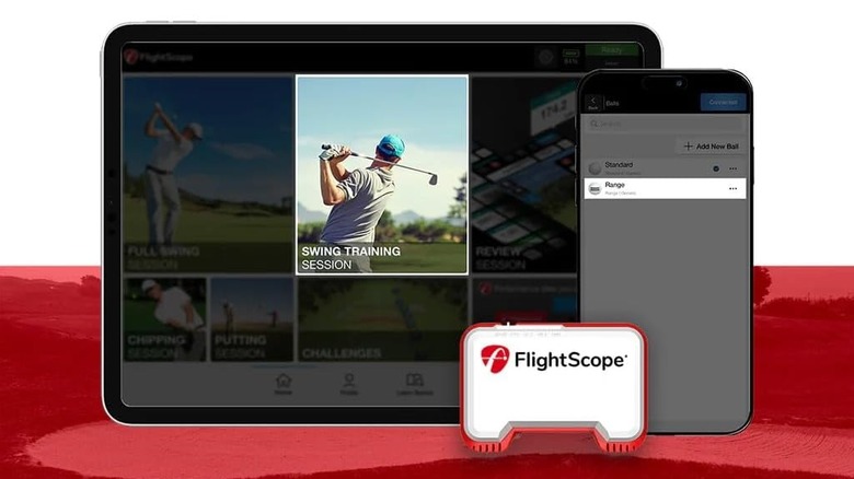 FlightScope device with apps on phone and tablet