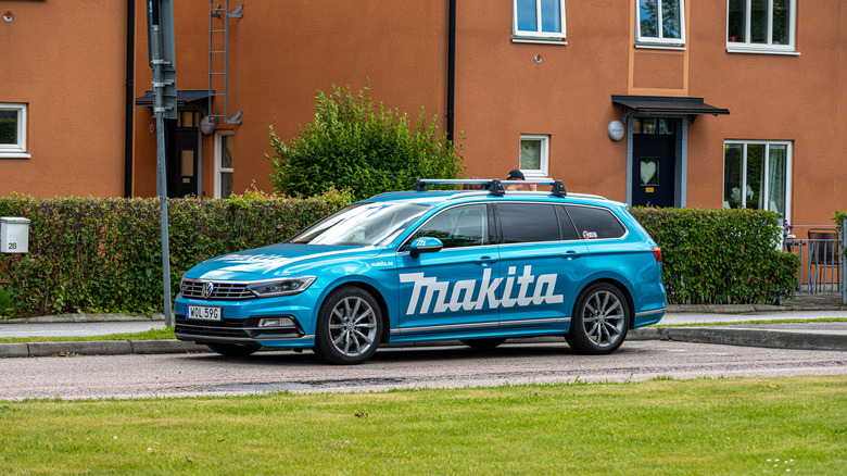 Car with Makita logo