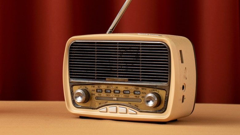 retro radio on a table