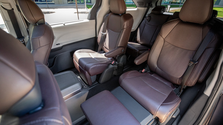 Rear seats in the 2021 Toyota Sienna Platinum