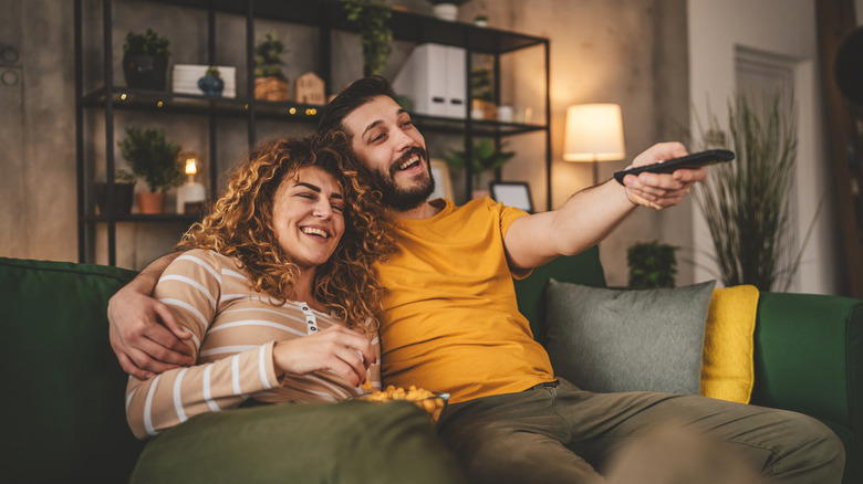 Couple watching TV