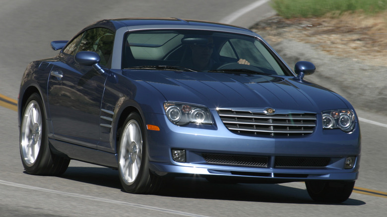 Blue Chrysler Crossfire SRT-6 driving