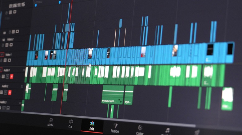 Video editing timeline being worked on