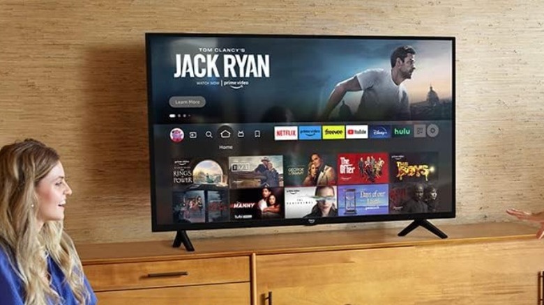 Amazon Fire TV 2-Series mounted on entertainment stand