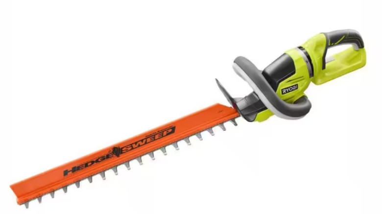 ryobi 40v hedge trimmer on white background