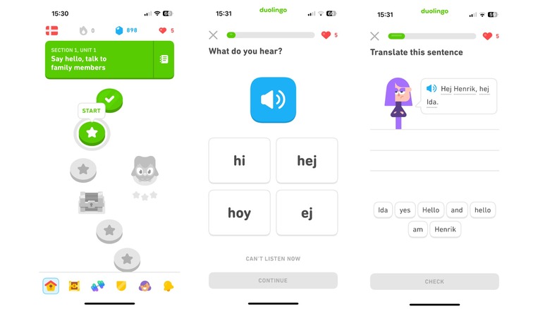 Duolingo screenshots