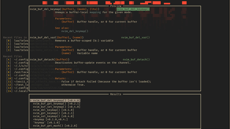 Neovim text editor, in terminal with transparency effects