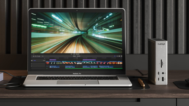 CalDigit TS4 plugged into MacBook Pro