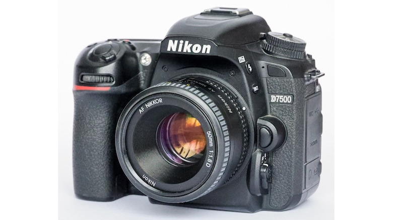 Nikon D7500 camera with 50-millimeter lens