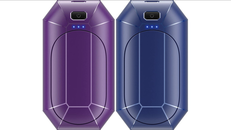 Purple and Blue Dnaleao Rechargeable Hand Warmers