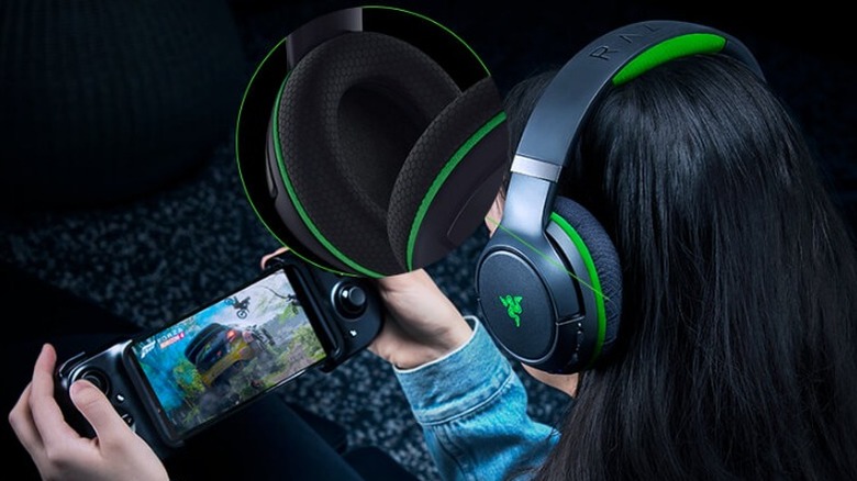 Person wearing Razer gaming headset