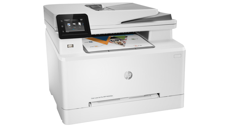 HP Color LaserJet Pro M283fdw on white background