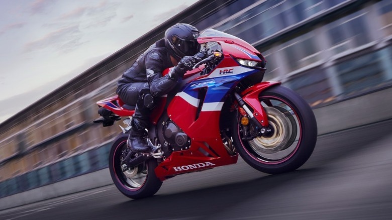 Rider on Honda CBR600RR