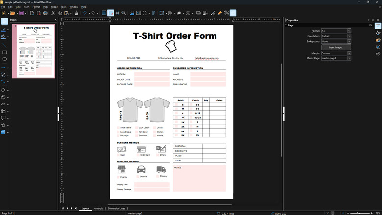 LibreOffice Draw editing sample PDF