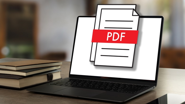 PDF logo on laptop