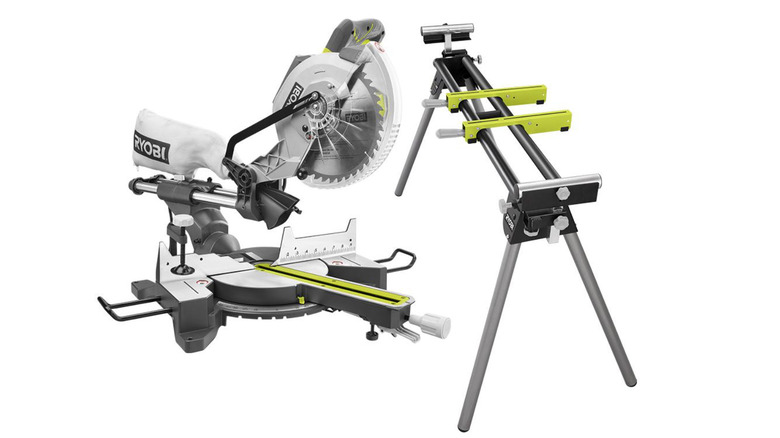 10-inch Sliding Miter Saw with LED and Stand