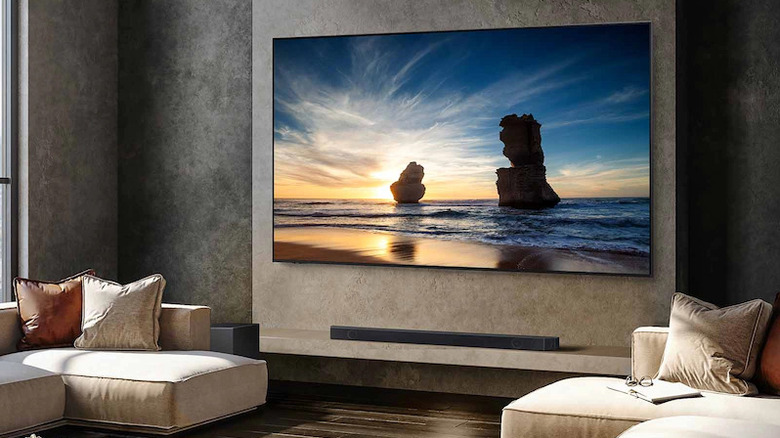 Samsung QN90D series TV in fancy living room