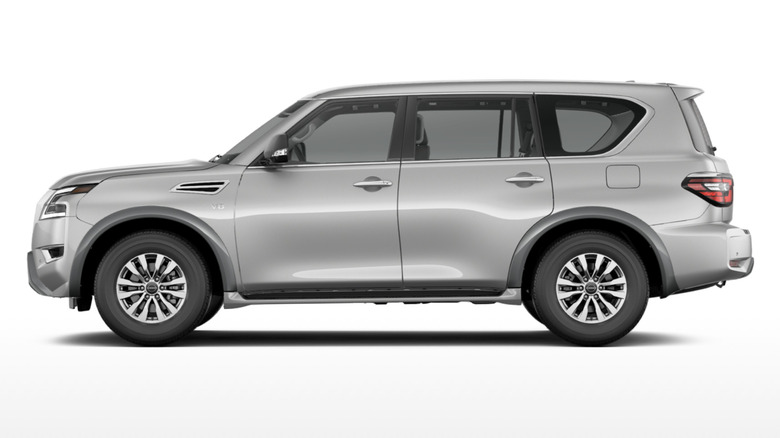 silver Nissan Armada