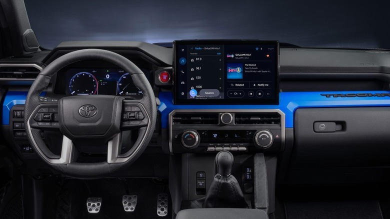 Toyota Tacoma dashboard with optional touchscreen