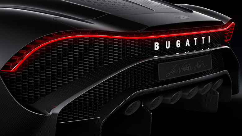 Bugatti Noire tail lights close up