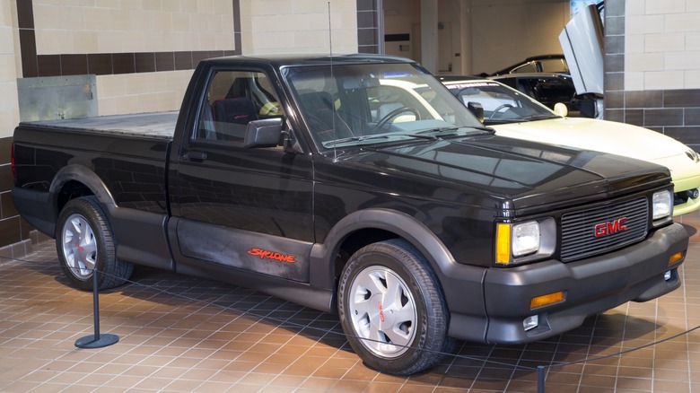 A 1991 GMC Syclone on display at the Saratoga Auto Museum.