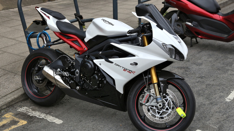 Parked Triumph Daytona 675 R