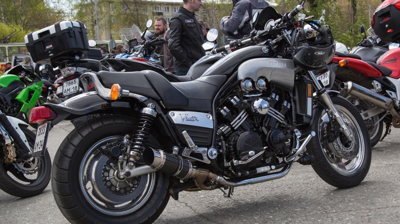 Black Yamaha VMAX cruiser