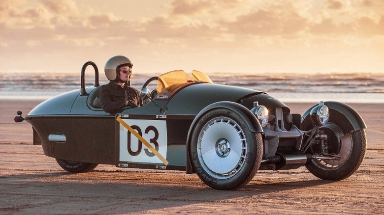 Person driving Morgan Motor Company Super 3