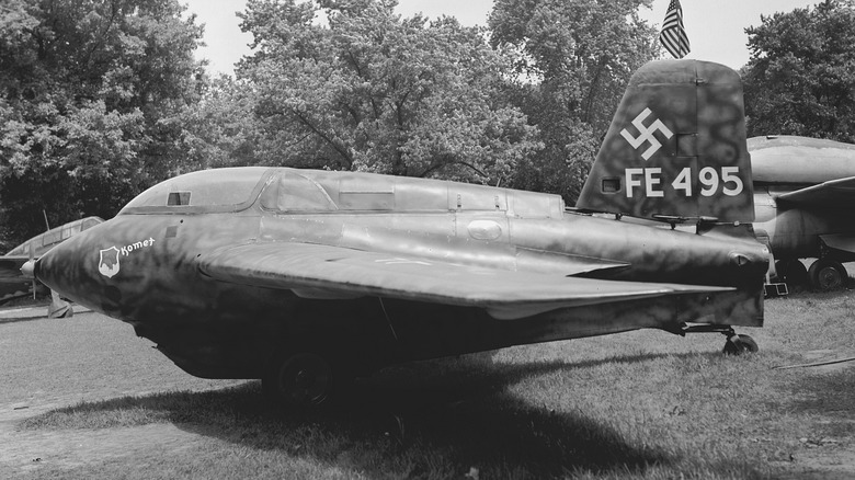 Messerschmitt Me 163 pictured on the ground