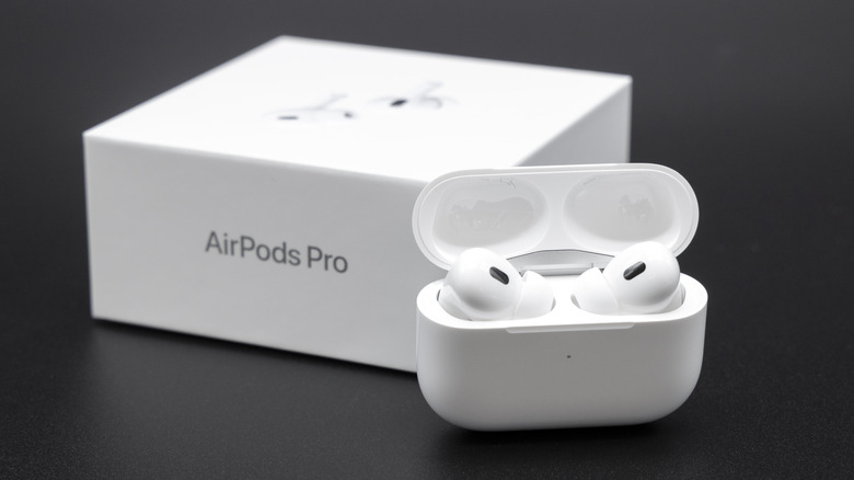 Apple AirPods Pro earbuds in charging case