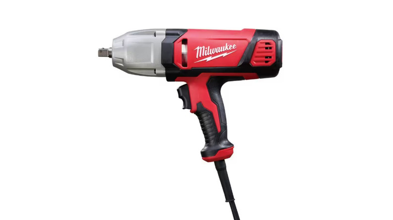 Milwaukee impact wrench on white background