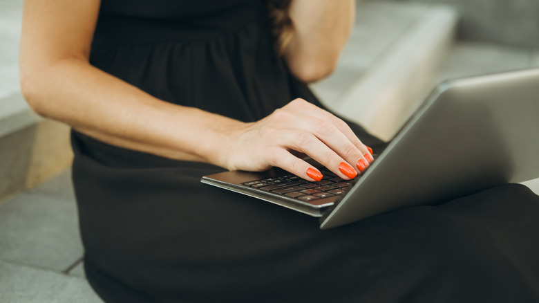 young woman using an Ultrabook