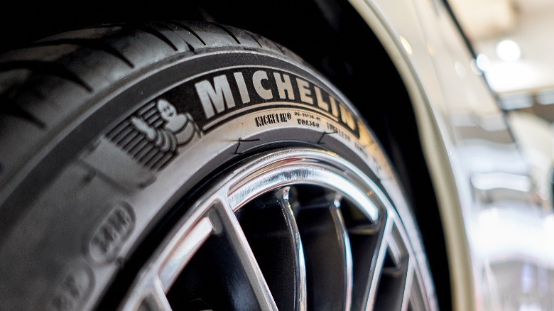 close-up of Michelin performance tires