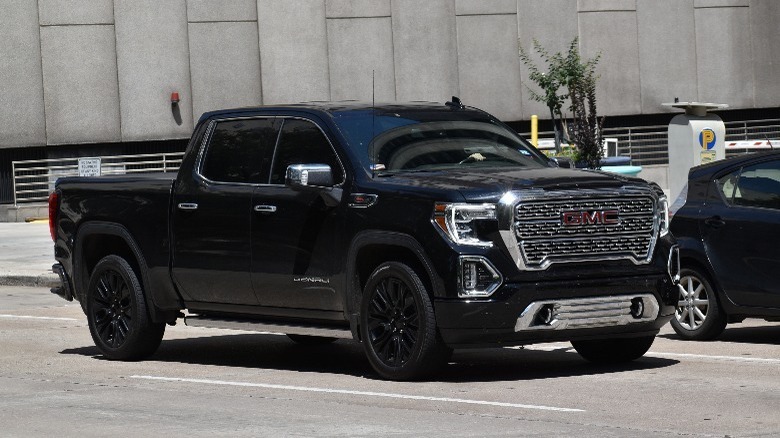 A black GMC Sierra