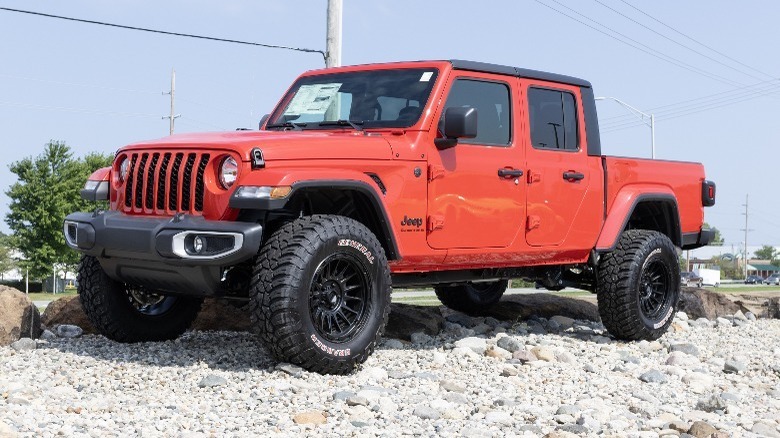 A red Jeep Gladiator