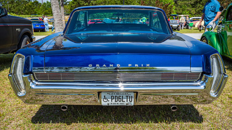 Rear view of blue 1964 Pontiac Grand Prix