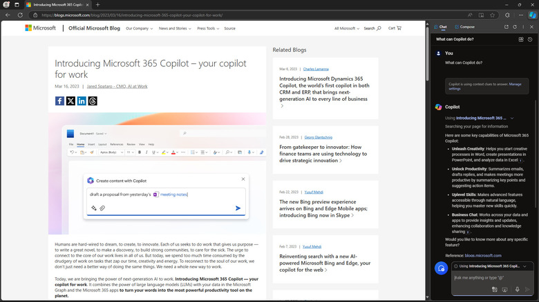 using Copilot in Edge